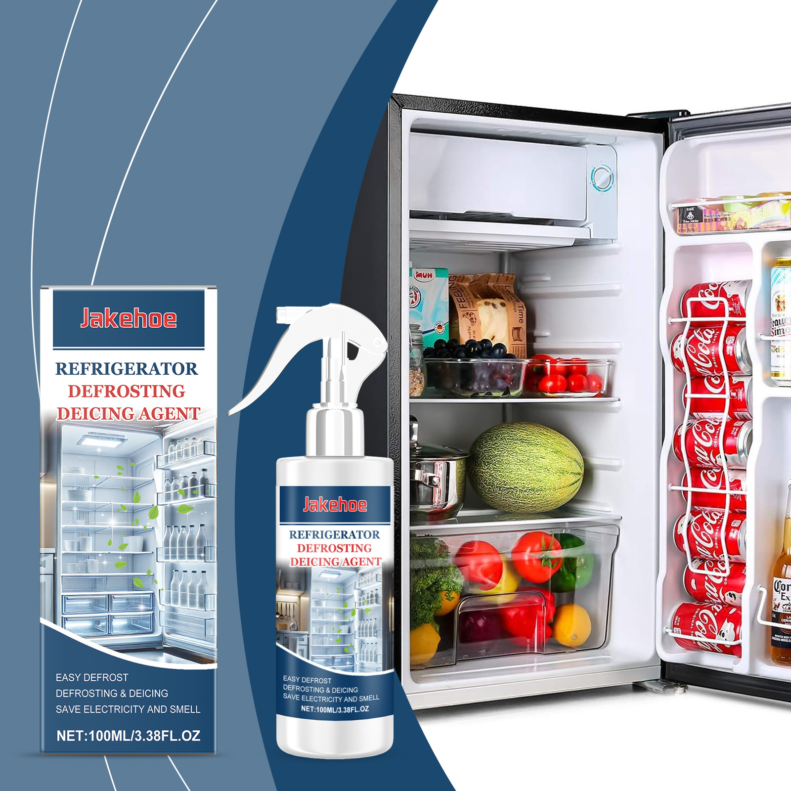 Jakehoe Refrigerator Defrosting Agent Freezer Defrosting Anti-Freezing Snow Melting Cleaning Ice Thawing Cold Storage De-Icing Agent
