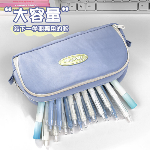 Pencil bag, high capacity pencil case for junior high school students, high-quality high-quality pencils, high-quality pencils, light and luxurious