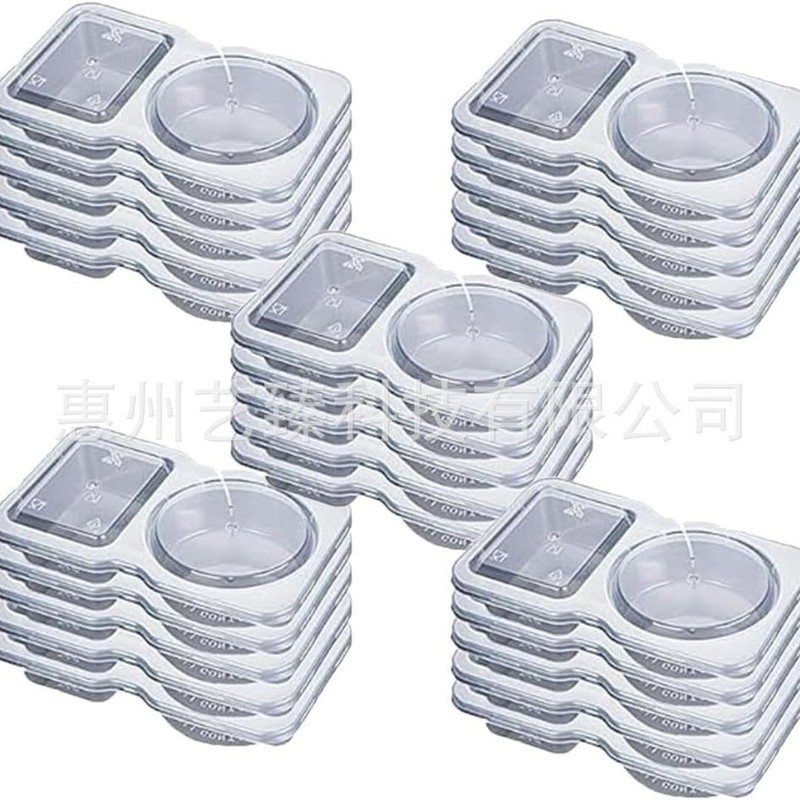 蓋付きダブルルーム調味料容器使い捨て連体調味料箱小調味料カップ調味料調味料容器|undefined