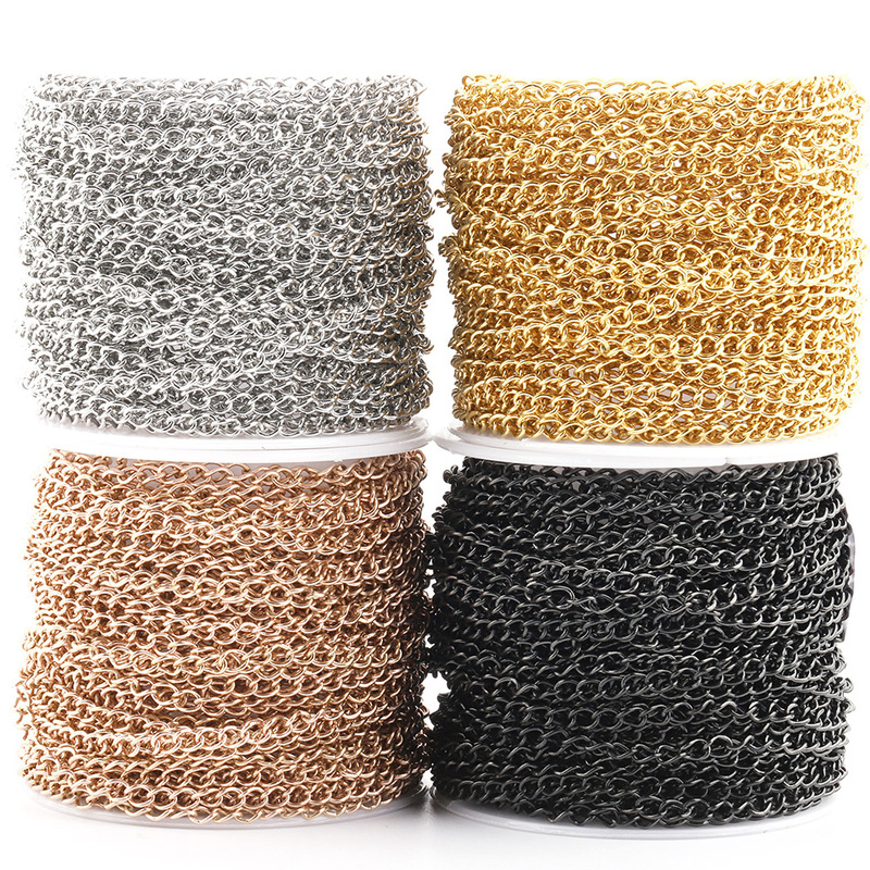 Spot color stainless steel tail chain extension chain diy necklace bracelet adjustment chain jewelry accessories material twist chain