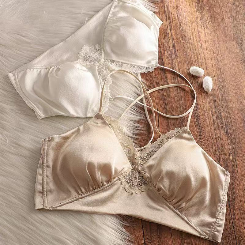 High-Quality Sexy Lace Bra with Large Straps and Beautiful Back Design, Suitable for Outerwear, Push-Up, Wireless, Thin Style Women's Bra