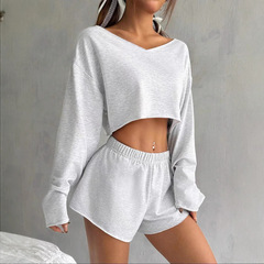 国境を越えた貿易 Amazon Temu AliExpress TK ヨーロッパとアメリカの服長袖トップ + ショーツセット