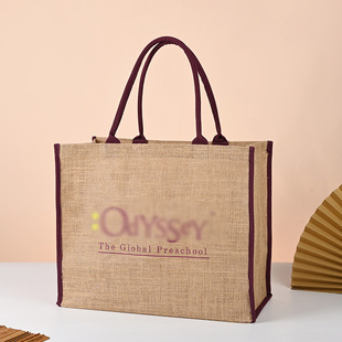 Portable jute bag linen bag lunch box gift packaging cotton and linen bag jute shopping bag