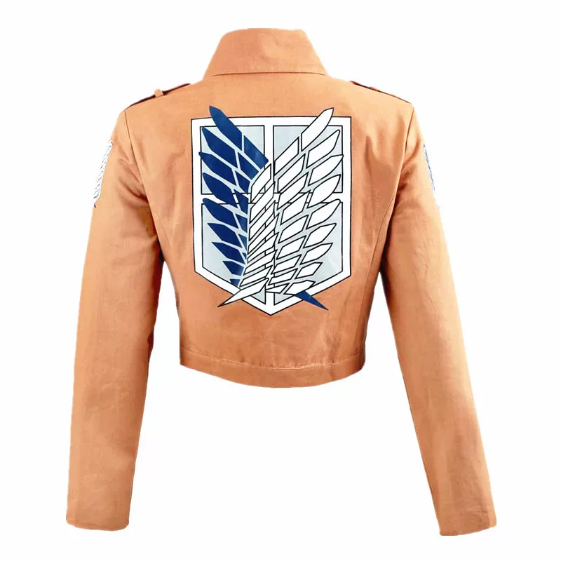 Куртка cropped Survey Corps, аниме-ка cosplay (универсальная), полиэстер, рисунок эмблемы, размеры S–XXL