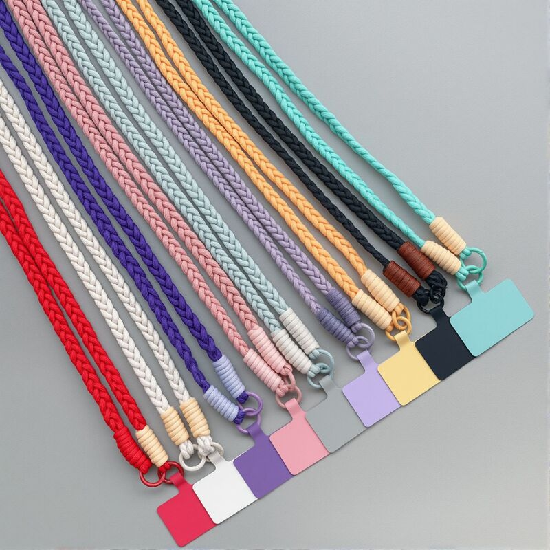 Long Mobile Phone Back Clip Crossbody Lanyard Hand-Woven Braided Rope Adjustable Back Hanging Neck Backpack Water Cup Hanging Chain Long Mobile Phone Back Clip Crossbody Lanyard Hand-Woven Braided Rope Adjustable Back Hanging Neck Backpack Water Cup Hanging Chain