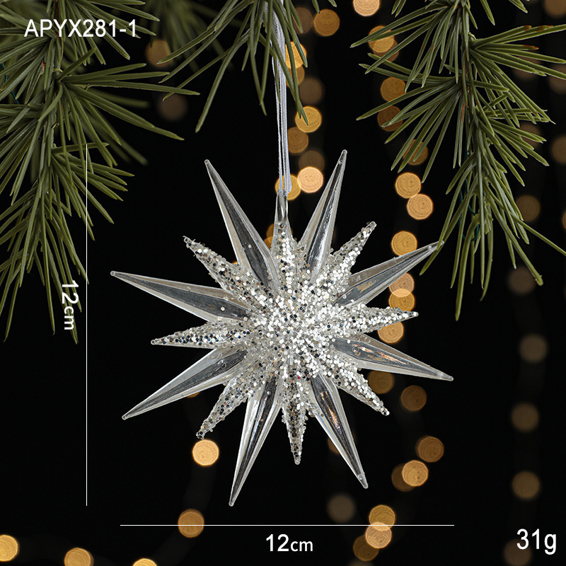 クリスタル質感Swanlaceアクリルキラキラ透明雪クリスマスツリーペンダント鈴装飾品|undefined
