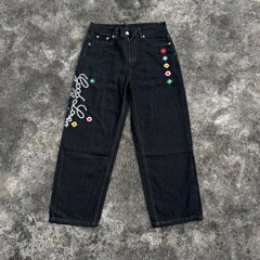 GOOD BRAND花卉 2025SS小花复古赤耳时尚原浆男女同款牛仔裤长裤