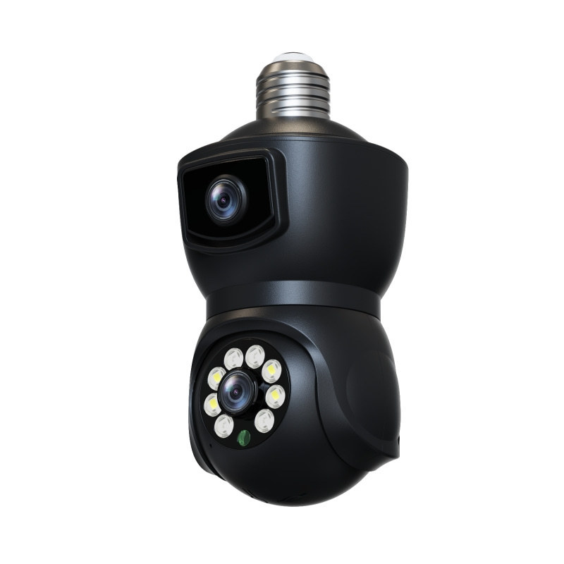 E9 bombilla Cámara WiFi pistola vinculación de doble lente hogar inteligente cámara de vigilancia a todo color E27 binocular