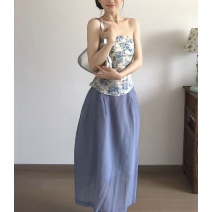 复古独特绝美抹胸吊带半身裙两件套巨好看的裙子套装2025夏季新款|undefined
