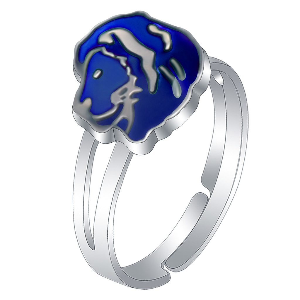 Fashion Lion Alloy Epoxy Kid's Open Ring 1 Piece display picture 3