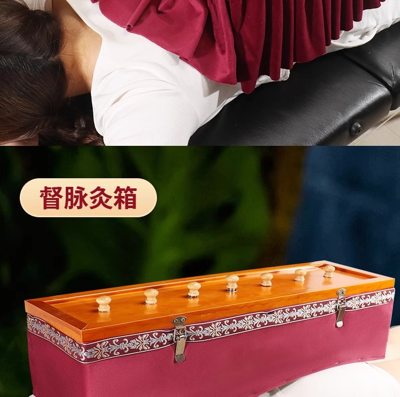 Wooden Moxibustion Box Du Mai Spine Ginger Moxa Burner Long Snake Back Device with 6 Moxa Sticks quality and texture