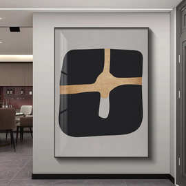 新款装饰画玄关客厅挂画高级感落地喷绘油画布铝合金框背景墙画