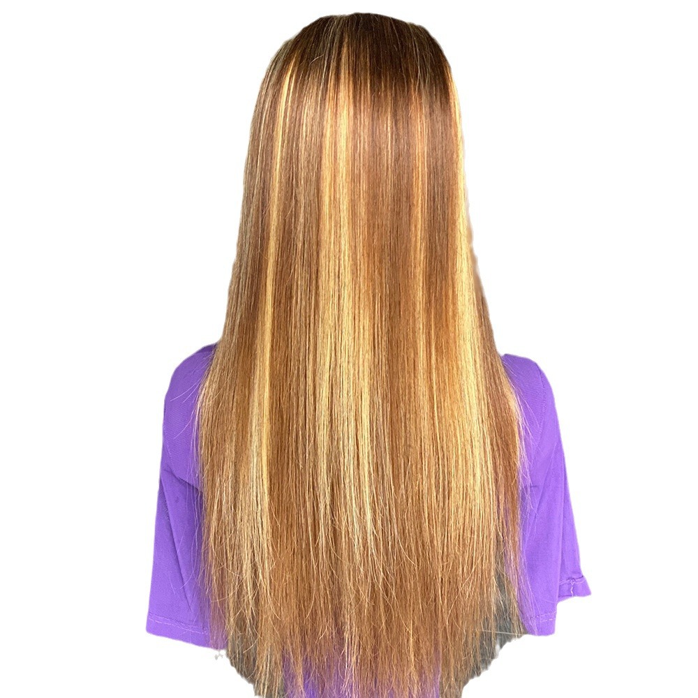 Parrucca frontale in pizzo dritto Xuchang con capelli veri humanhairwig color pianoforte_voghion.com