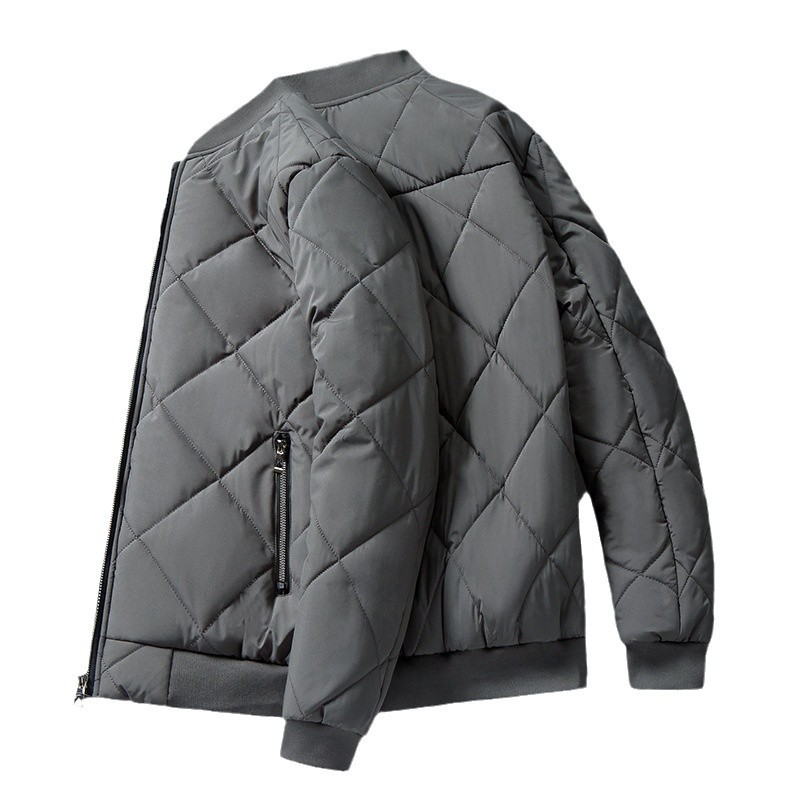 Chaqueta Acolchada con Cuello Béisbol para Hombre de Poliéster Térmica para Invierno