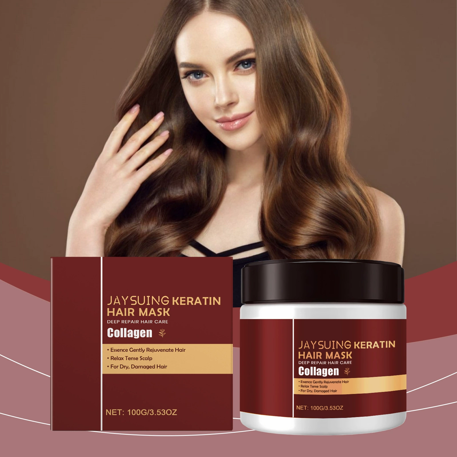 Маска для волос JAYSUING Keratin Hair Care питает волосы и оставляет легкий аромат, делая волосы гладкими.