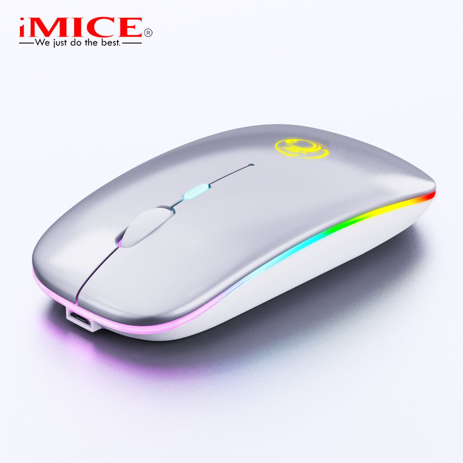 El fabricante iMICE suministra directamente un ratón inalámbrico silencioso con Bluetooth y carga luminosa para computadoras de escritorio y portátiles como regalo. image 9