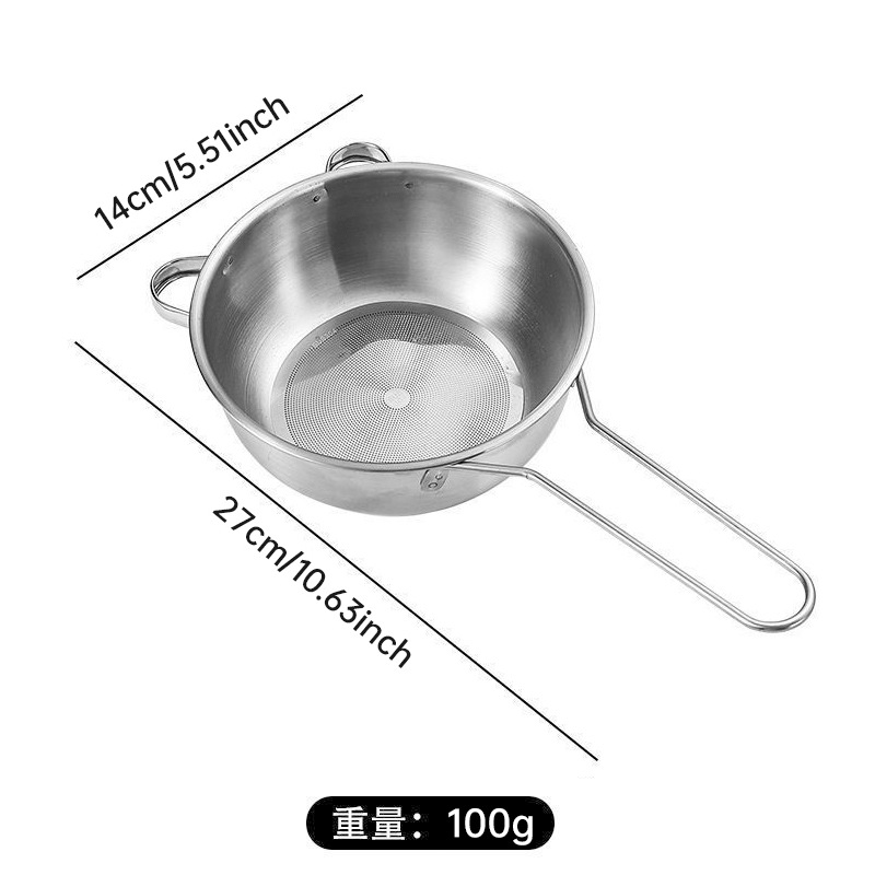 Transfronterizo 304 cucharas de acero inoxidable tamiz de arroz leche de soja filtro de filtro de malla de filtro de malla de filtro de polvo tamiz de olla caliente cucharas de pesca