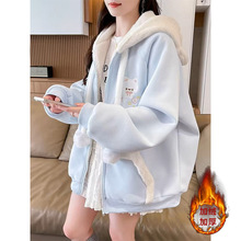 冬季超好看羊羔毛加绒加厚外套女2025新款学院风时尚保暖棉衣棉服