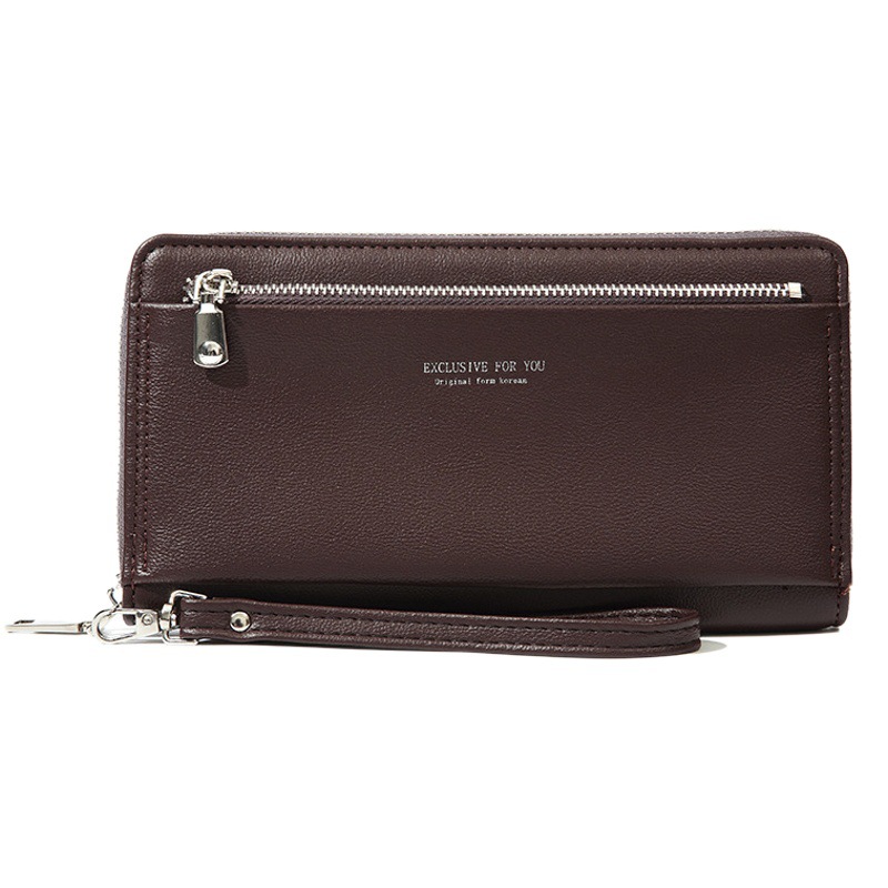 Haitao nuevos hombres billetera larga cremallera de negocios de moda multifuncional embrague bolso del teléfono móvil transfronterizo al por mayor