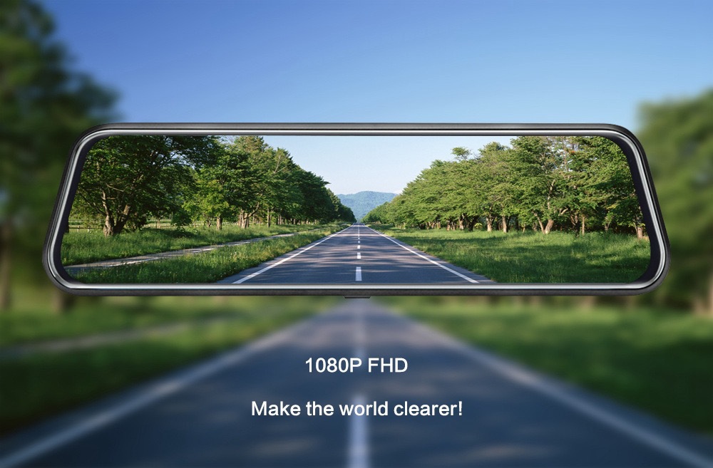Cross-border 10inch streaming media dashcam with front and rear dual lenses, enhanced night vision rearview mirror recorder factory