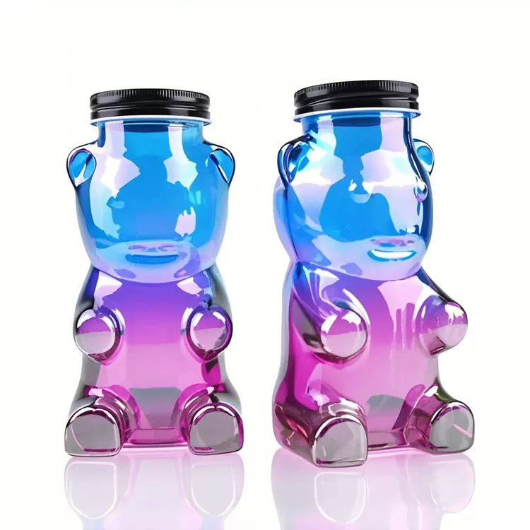 工厂批发高颜值玻璃储物瓶玻璃罐食品密封瓶广口设计小熊形状透明