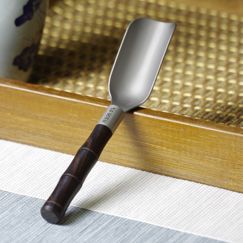 순수 티타늄 로즈우드 손잡이 티스푼(대나무)