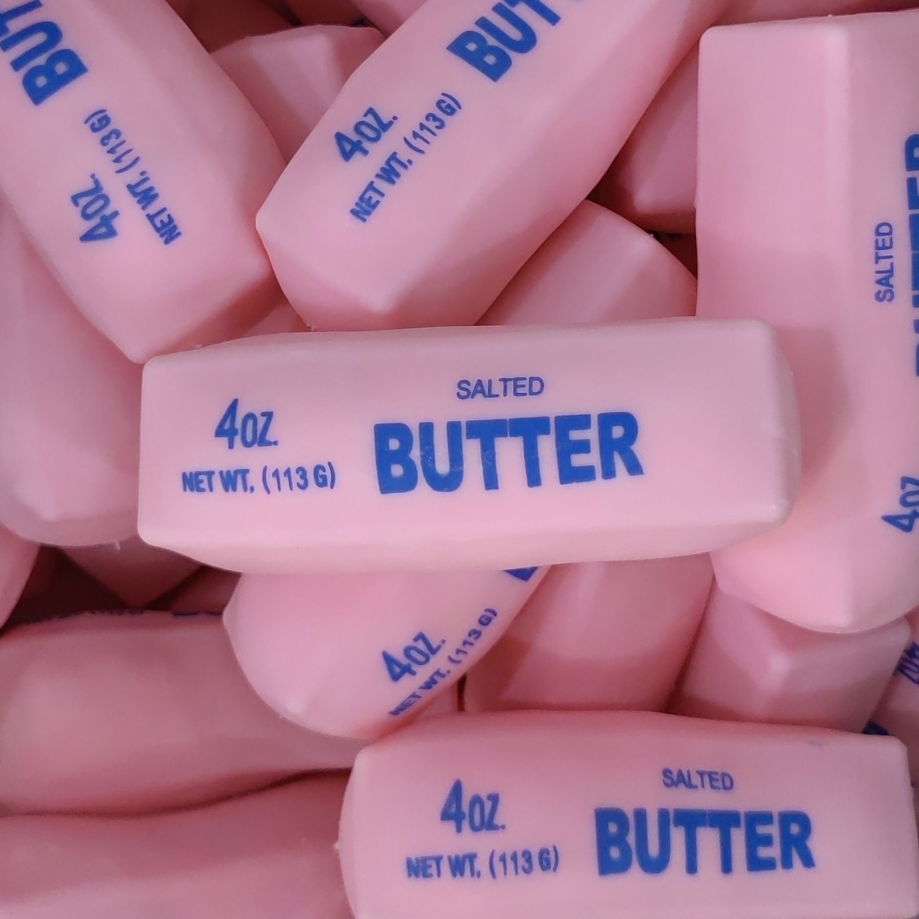 Pink building block butter sticks