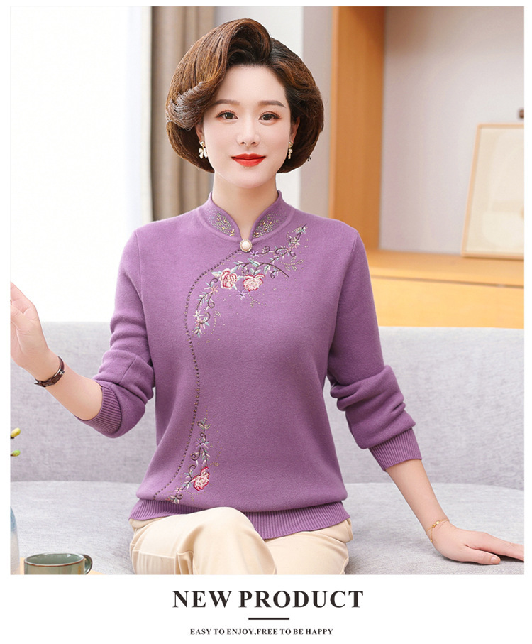 E5959 670K ÁO LEN NỮ TAIRYA ÁO LEN MÙA XUÂN THU ĐÔNG TRUNG NIÊN DÀY ẤM THỜI TRANG NỮ G02 SẢN PHẨM MỚI