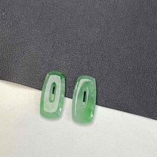 Natural jadeite A goods 1 ice full green nothing card earrings jadeite earrings jewelry earrings wholesale