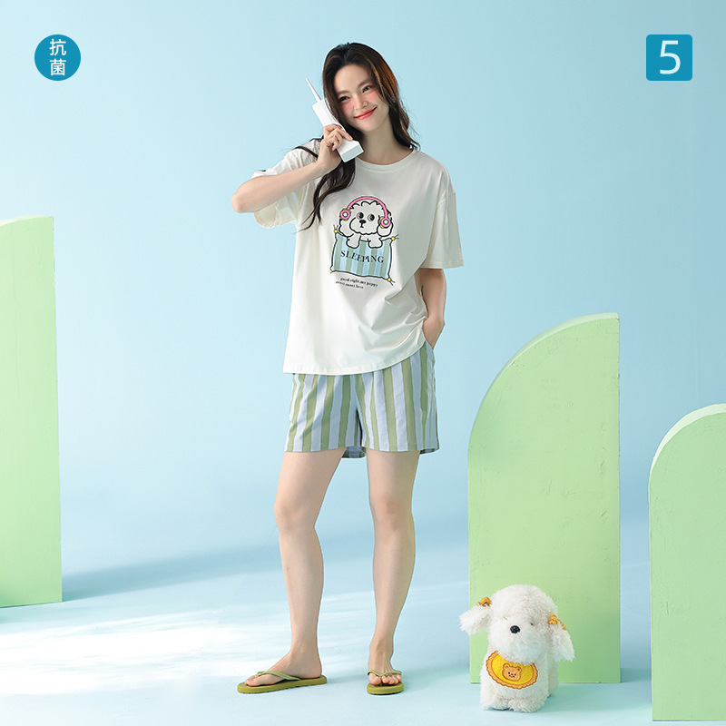 [Cool and Super Soft] Modal Cotton Summer Class a Short-Sleeved Pajamas for Women, Thin Summer Style That Can Be Worn Outside as Home Clothes