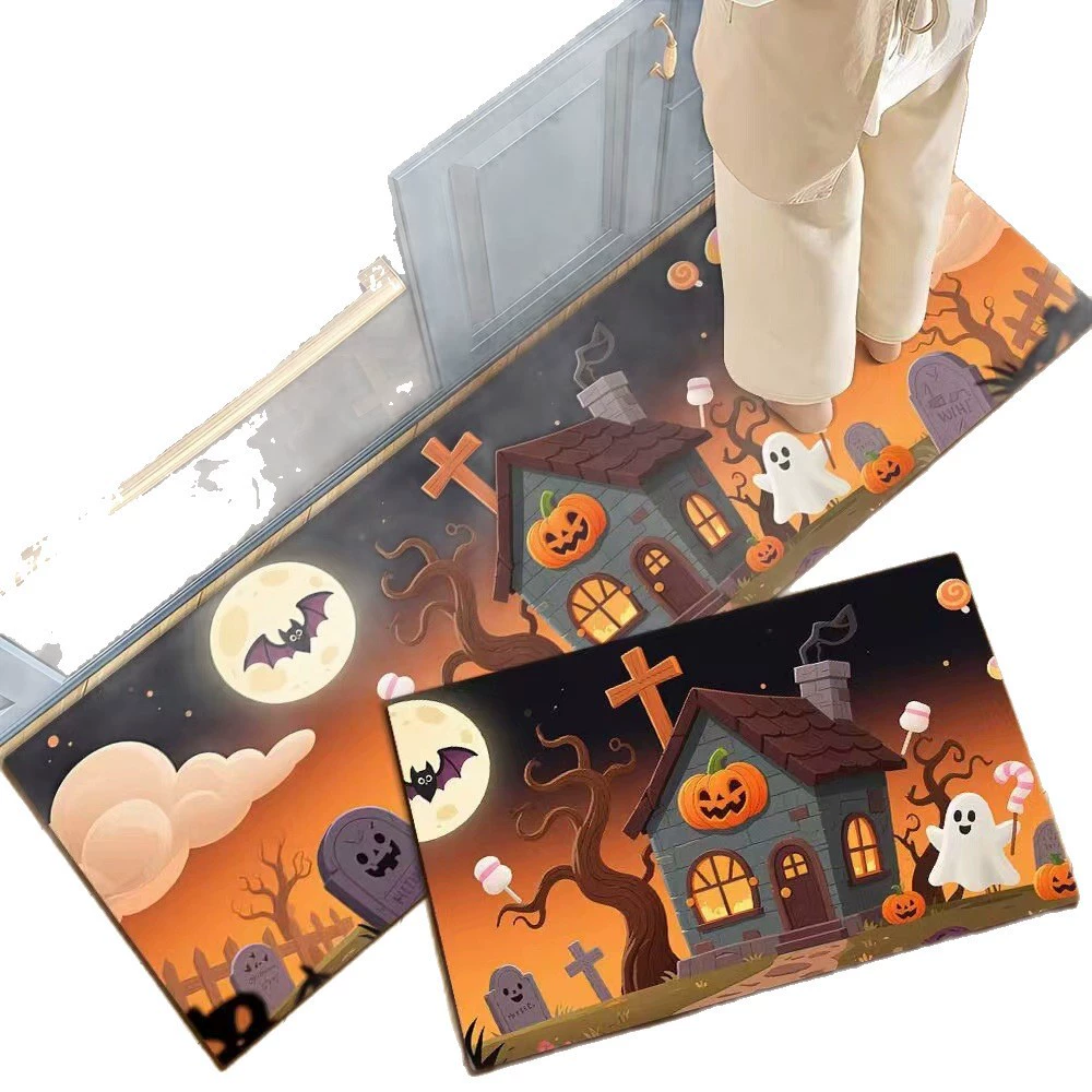 Cartoon carpet, oil absorption non-slip doormat, American style, halloween, water absorbent