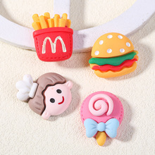 卡通动物汉堡仿真食物玩具系列树脂小配件饰品奶油胶diy手工发夹