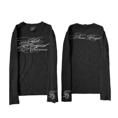 ヨーロッパとアメリカのクロスボーダーアメリカ長袖Tシャツダークレトロy2kプリントトップ秋冬ハイストリートゴシックトレンドイン