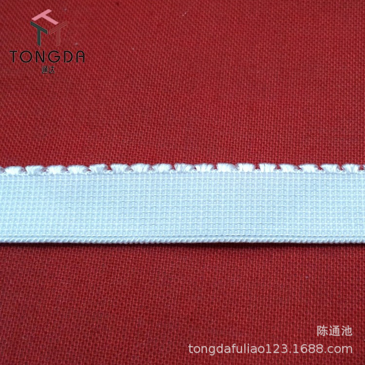 厂家直销  1.1cm单面涤纶长城芽芽边带 服装辅料弹力松紧带 W0612