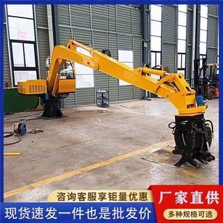固定式多功能伸缩臂抓木机工程机械抓钢抓料抓木机液压旋转抓木机