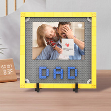 跨境兼容乐高情人圣诞节DAD人像照片定 制相框拼图积木创意摆件