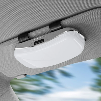 Car-Mounted Glasses Case, Sun Visor Sunglasses Clip, Car Interior Driver's Glasses Holder, Sunglasses Storage Box, Glasses Stand (Car Glasses Clip/Bill Clip) - new-glasses-case-white-can-be-shipped-on-behalf-of-others