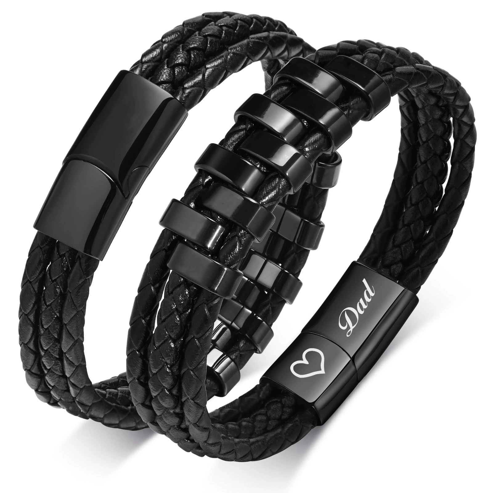 Black bracelet stainless steel