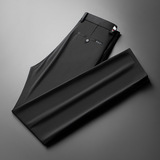 Штаны для отдыха, мужской тонкий шелковый классический костюм, свободный прямой крой