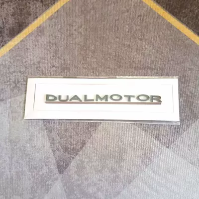 Car logo | Logo Nameplate Car Stickers - replacement-type-dualmotor-bright-black-with-red-lines