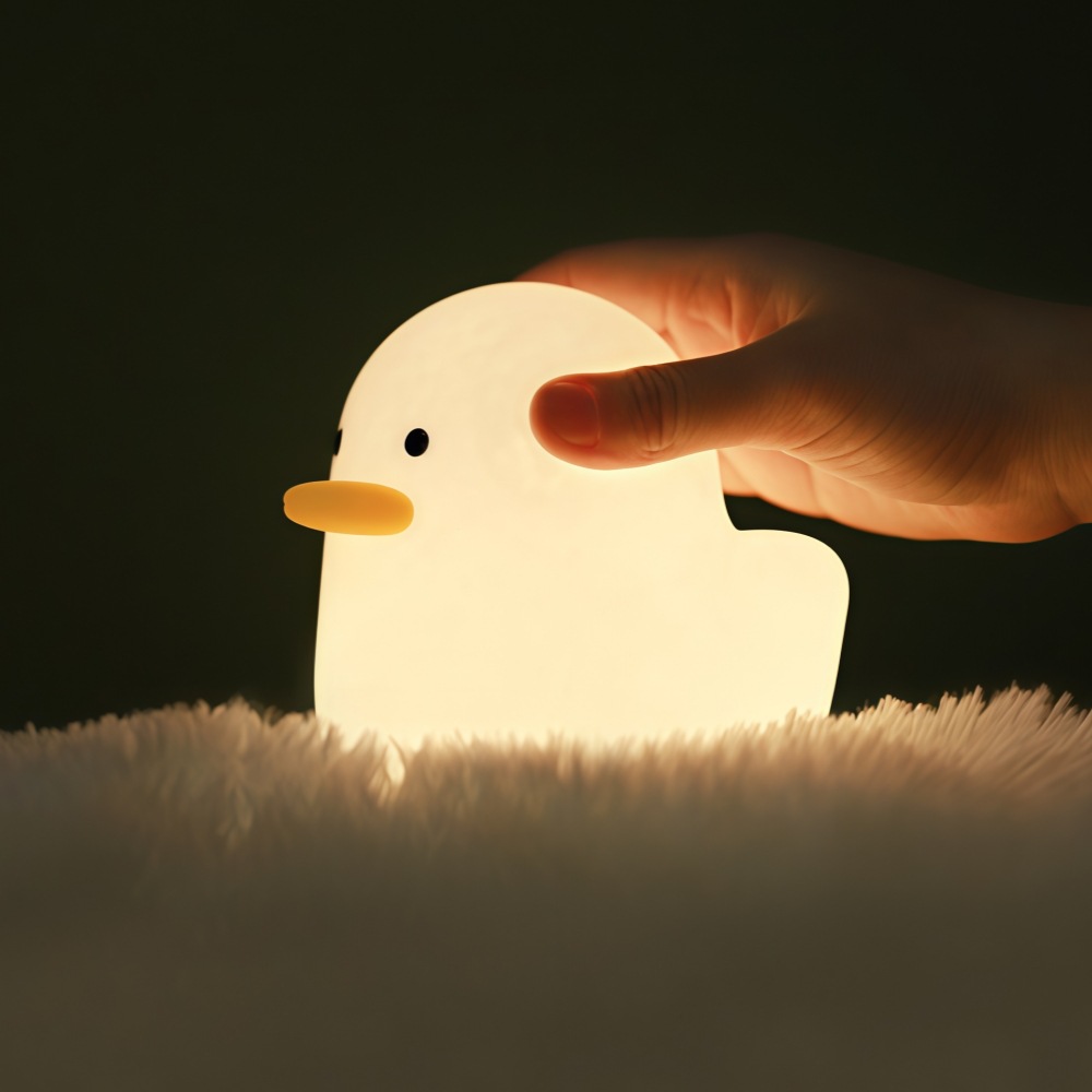 Luz nocturna de silicona, luz táctil, lámpara de noche para dormitorio, luz ambiental RGB, compañero de sueño para niñas, luz LED, luz ambiental RGB.