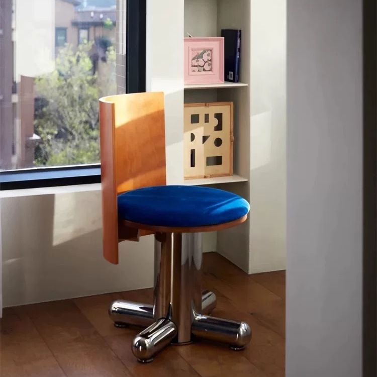 Vintage Solid Wood Dining Chair Polka Dining Table Chair Stainless Steel Designer Light Luxury Swivel Chair Small Apartment Desk Chair Vintage Solid Wood Dining Chair Polka Dining Table Chair Stainless Steel Designer Light Luxury Swivel Chair Small Apartment Desk Chair