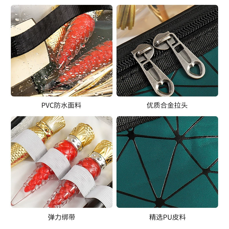 Handheld cosmetic bag, capacious purse, storage bag for traveling