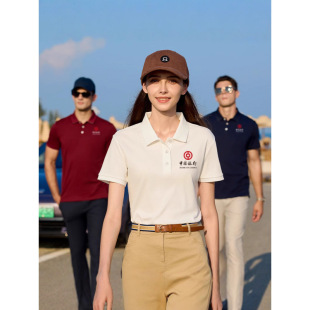 New Classy Polo Shirt Work Clothes 100% Cotton T-Shirt for Men and Women Summer Lapel Short-Sleeved Corporate Office Workers