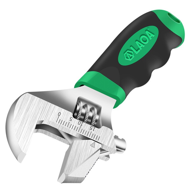 老A 大开口短柄活动扳手8寸多功能热水器家电维修管活两用活扳手