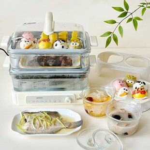 Daewoo DAEWOO Multi-functional Electric Steamer Stewing and Cooking Integrated Food Grade Glass Household Multi-layer Large Capacity S22