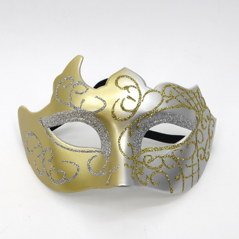 Amazon venta caliente carnaval borde lateral plumas metálicas mariposas retro máscaras de mitad de cara romana baile de maquillaje