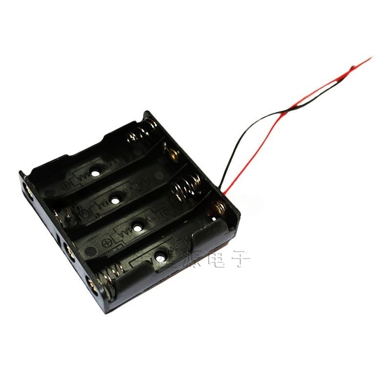 电池盒四节五号 可装4节5号电池 带粗线串联