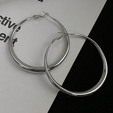 S925银针厂家直销欧美时尚个性夸张大圆圈圈耳环简约复古耳圈耳饰