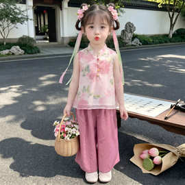 女童夏装国风套装2025新款洋气夏季汉服儿童女新中式童装两件套潮